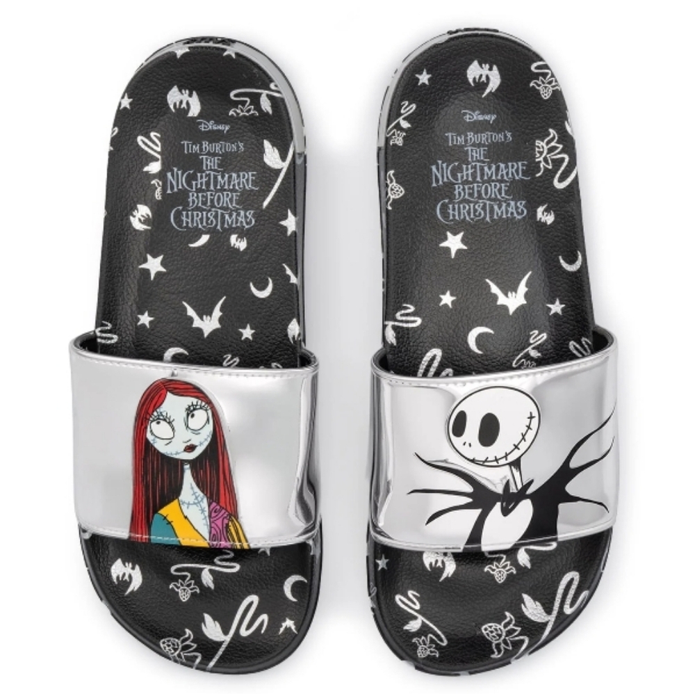Womens Metallic Slide Sandals Nightmare Before Christmas